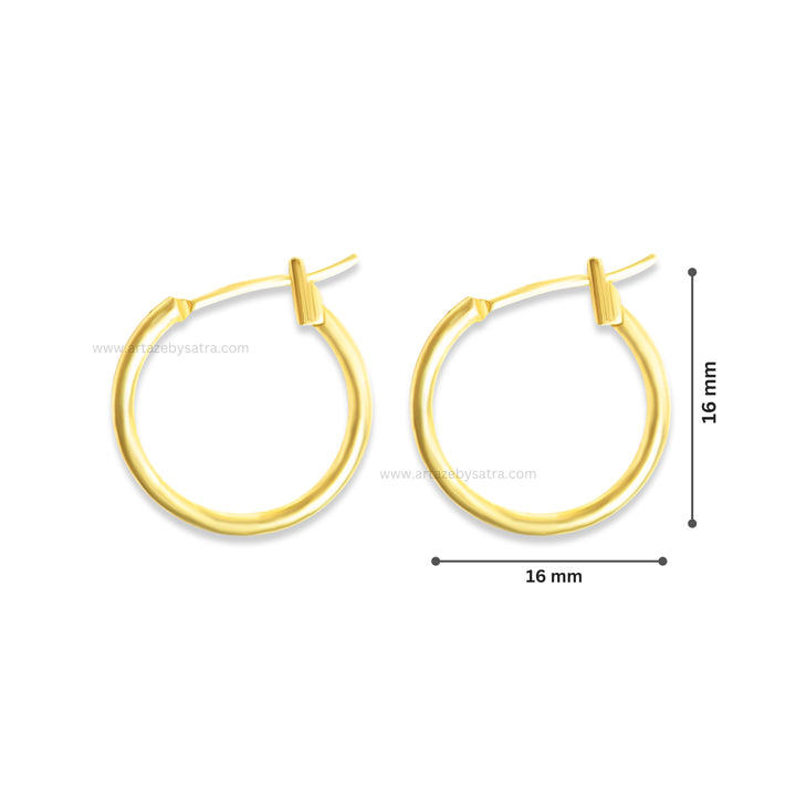 Round Earring Hoop Brass Bali | Size : 16mm | 10pcs