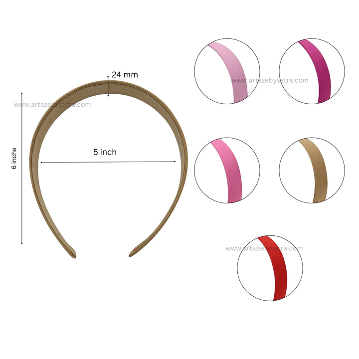 Satin Hair Band  | Size : 24mm | Qty : 10pcs