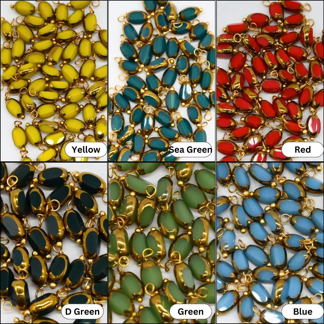 Golden Shaded Opaque Lariya Beads | Size : 6mm | 50pcs