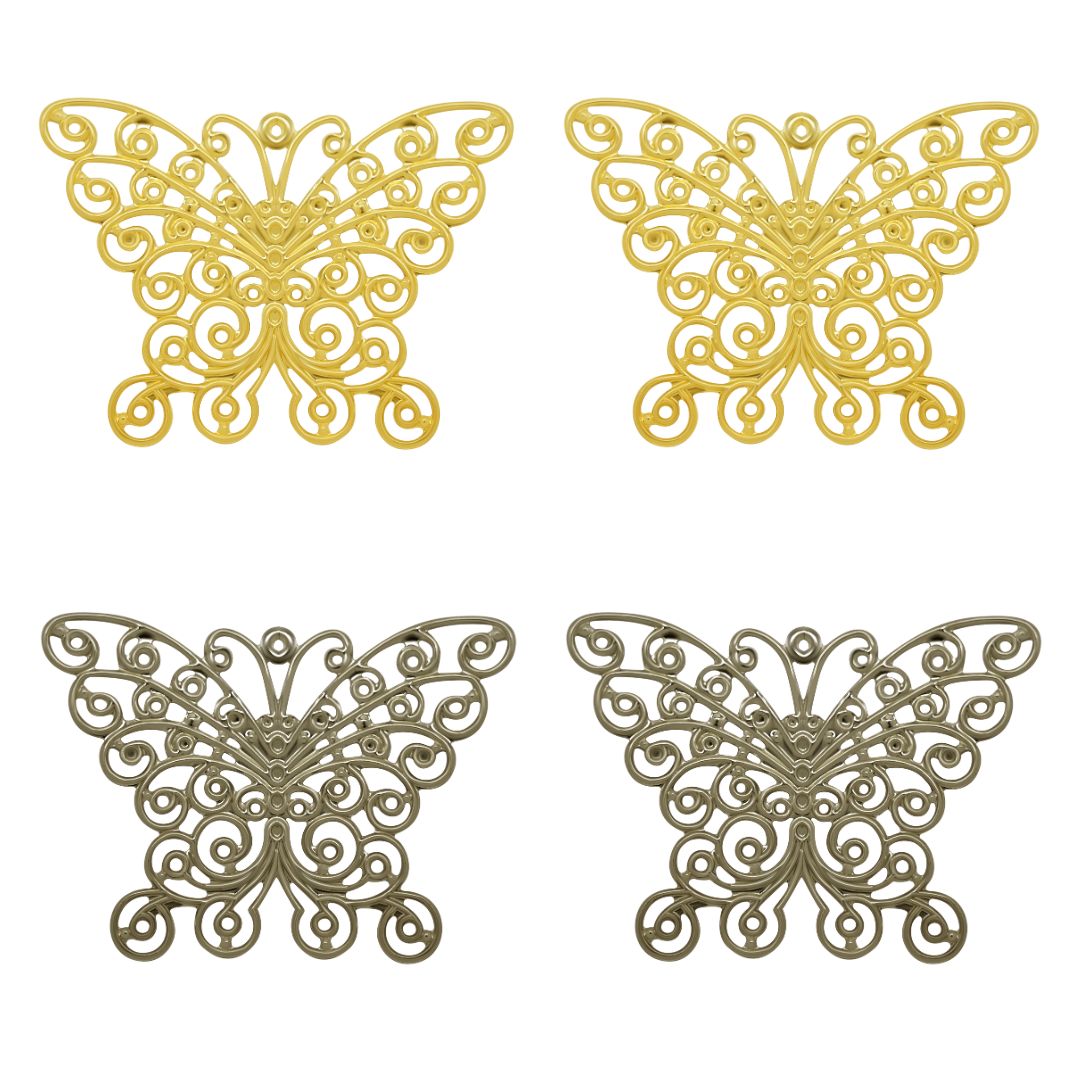 Butterfly Metal Art | Size : 54mm | 10pcs | F-6-17