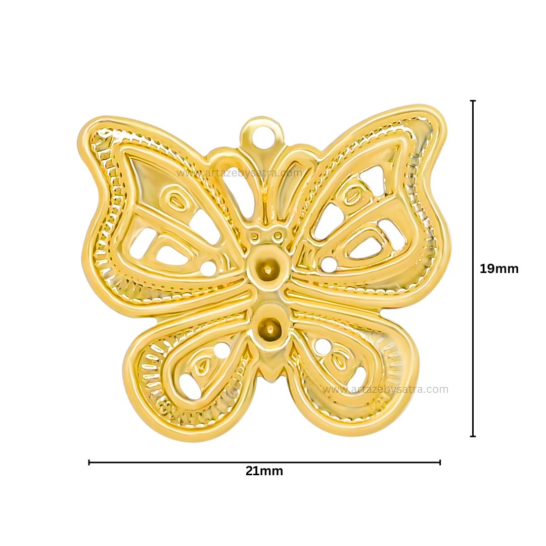 Butterfly Metal Art | Size : 19mm | 20pcs | F-6-4