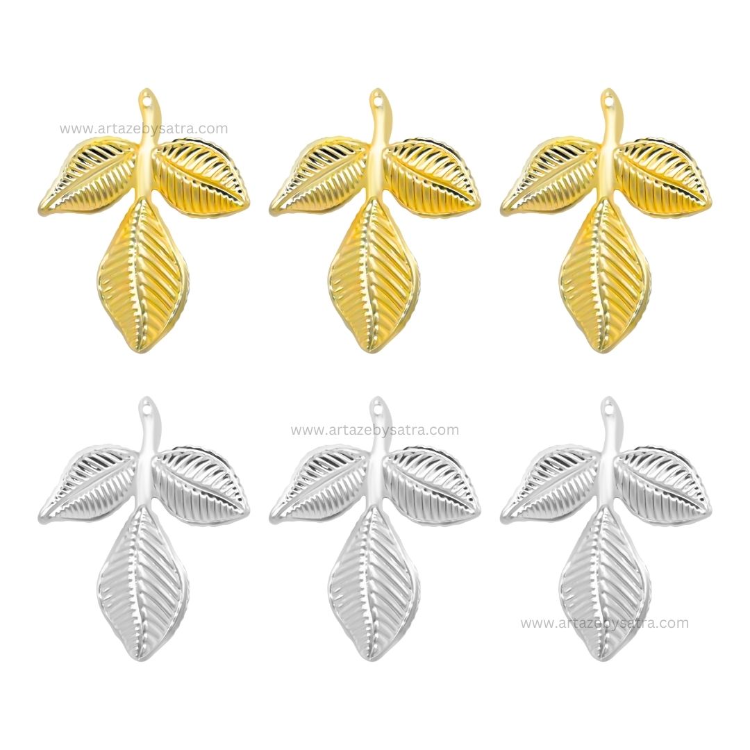 Leaf Metal Art Base | Size : 93mm | Qty : 20pcs