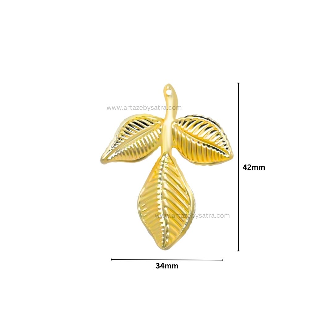 Leaf Metal Art Base | Size : 93mm | Qty : 20pcs