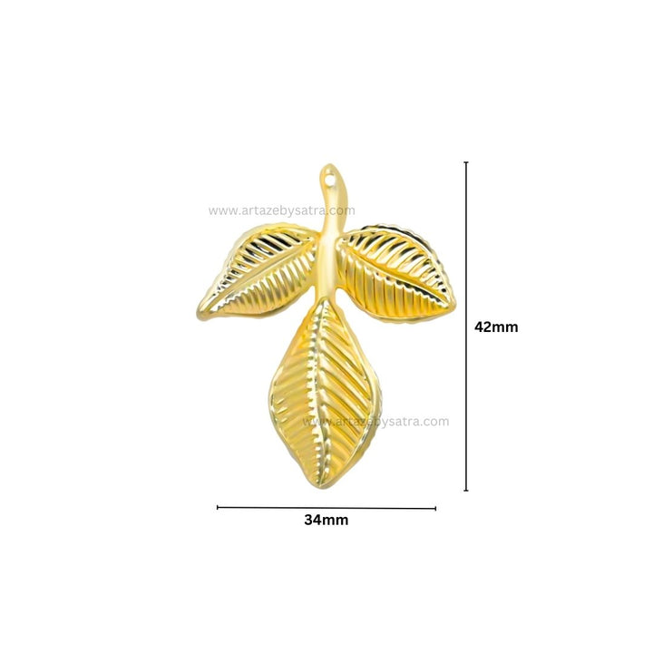 Leaf Metal Art Base | Size : 93mm | Qty : 20pcs