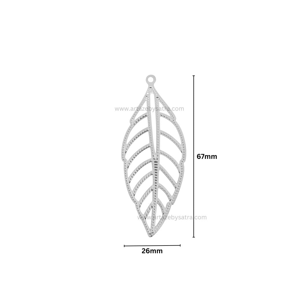 Leaf Metal Art Base | Size : 67mm | Qty : 20pcs