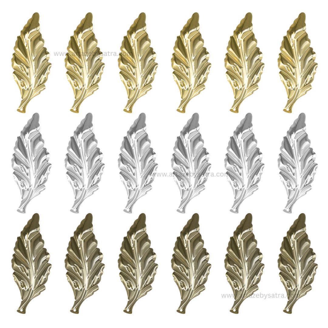 Metal art leaf | Size : 79mm | Qty : 20pcs