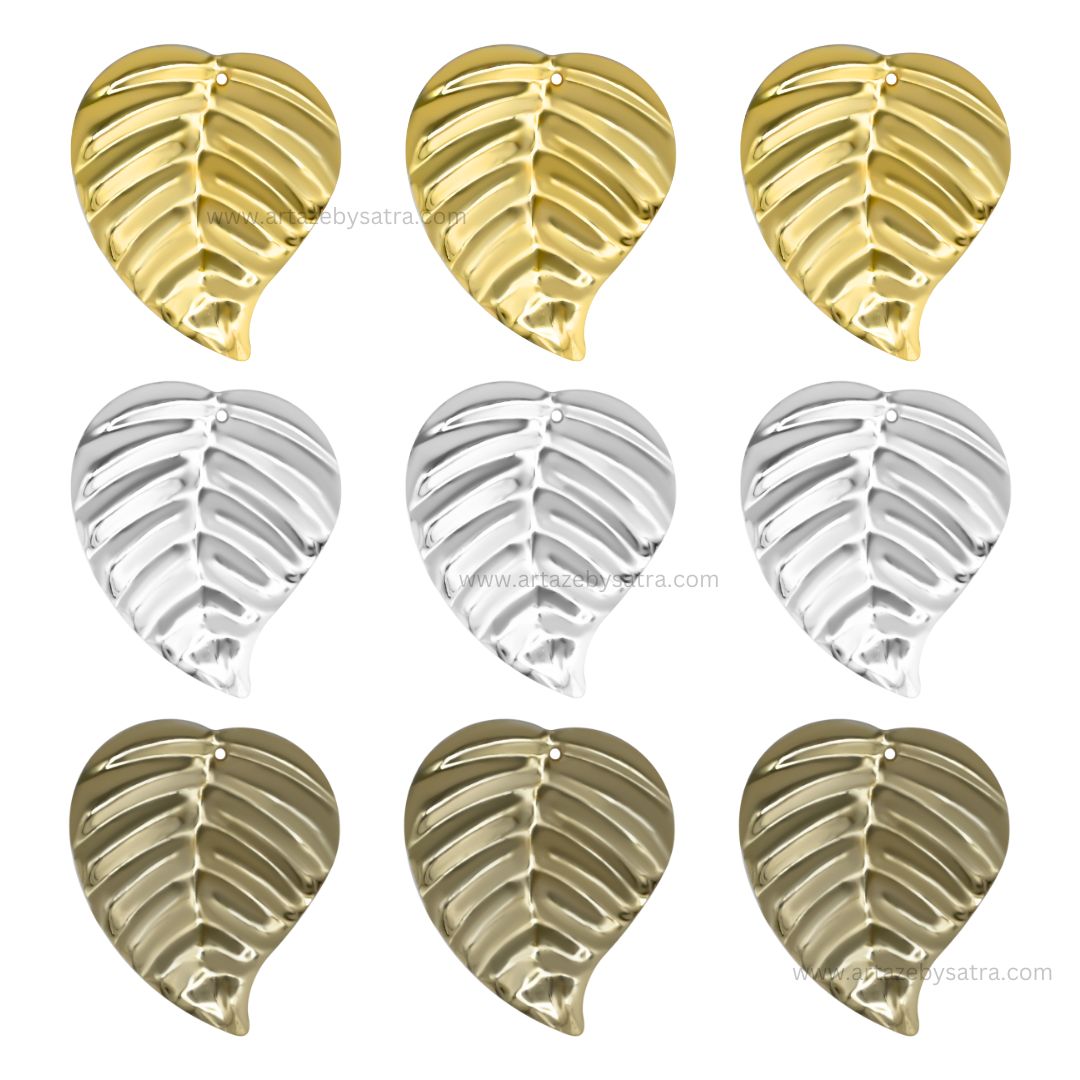 Metal art leaf | Size : 42mm | Qty : 20pcs | F-4-23