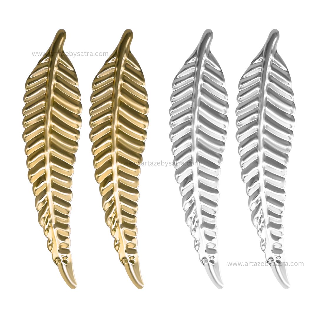 Metal art leaf | Size : 5.5inch | Qty : 10pcs