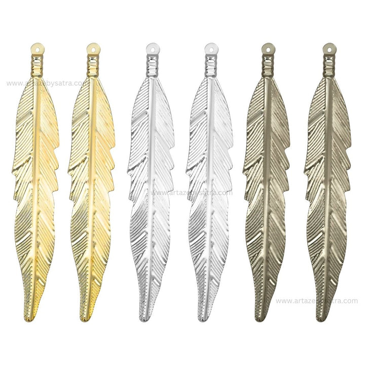 1 Loop Metal Art Leaf | Size : 4inch | Qty : 10pcs