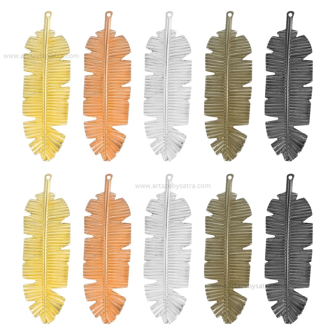 1 Loop Metal Art Leaf | Size : 99mm | Qty : 10pcs