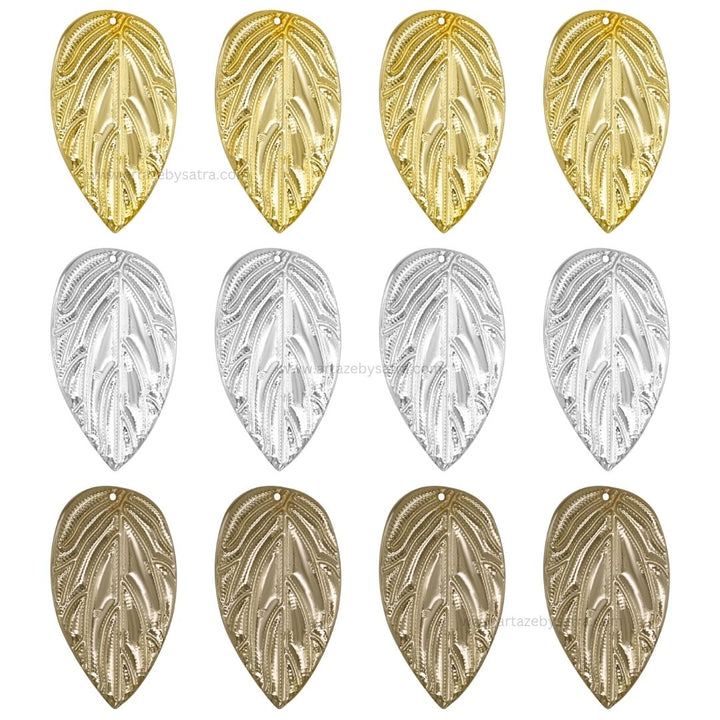 1 Loop Metal Art Leaf | Size : 38mm | Qty : 20pcs | F-2-45