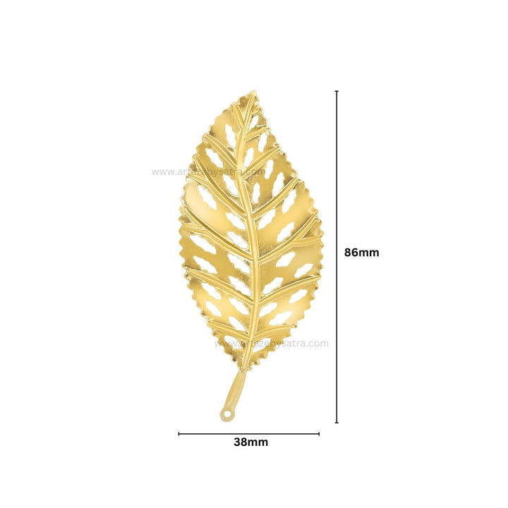 1 Loop Metal Art Leaf | Size : 86mm | Qty : 10pcs