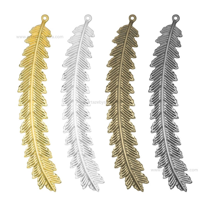 1 Loop Metal Art Leaf | Size : 94mm | Qty : 10pcs | F-4-17