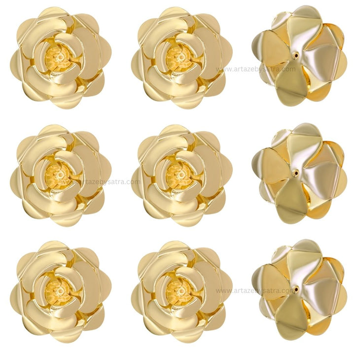 Stone Metal Flower | Size : 58mm | Qty : 6pcs