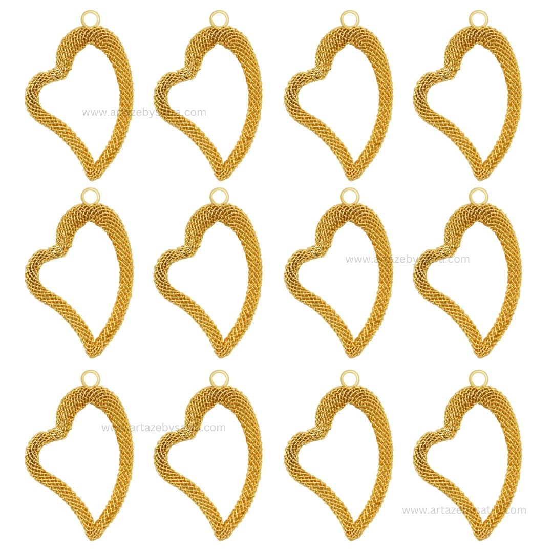 1 Loop Metal Heart Shape | Size : 44mm | Qty : 20pcs