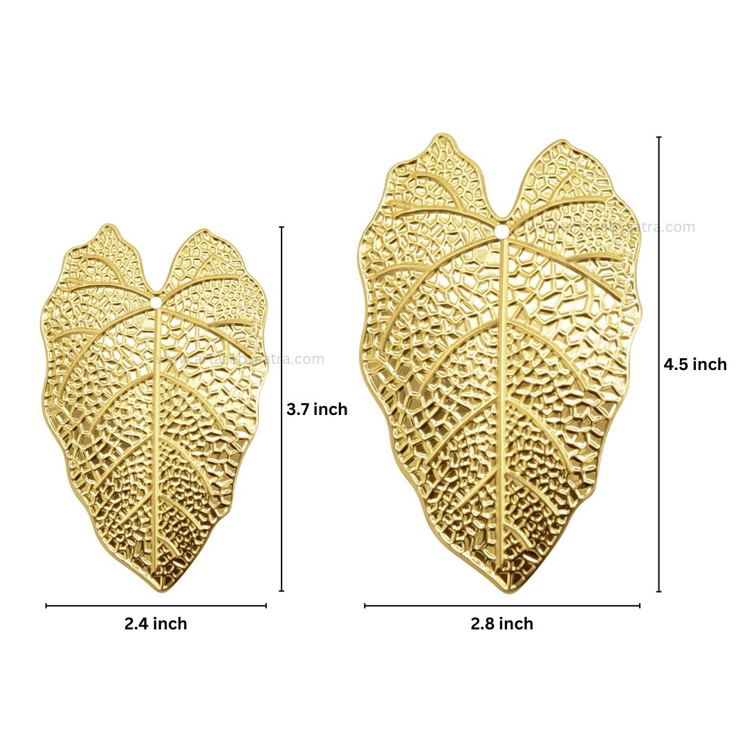 Leaf Metal Art | Size : 3.5,4.5inch | Qty : 10pcs