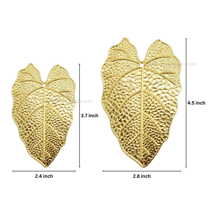 Leaf Metal Art | Size : 3.5,4.5inch | Qty : 10pcs