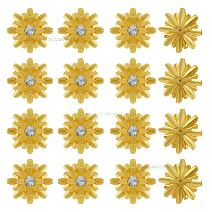 Stone Flower Metal Art | Size : 43mm | Qty : 10pcs