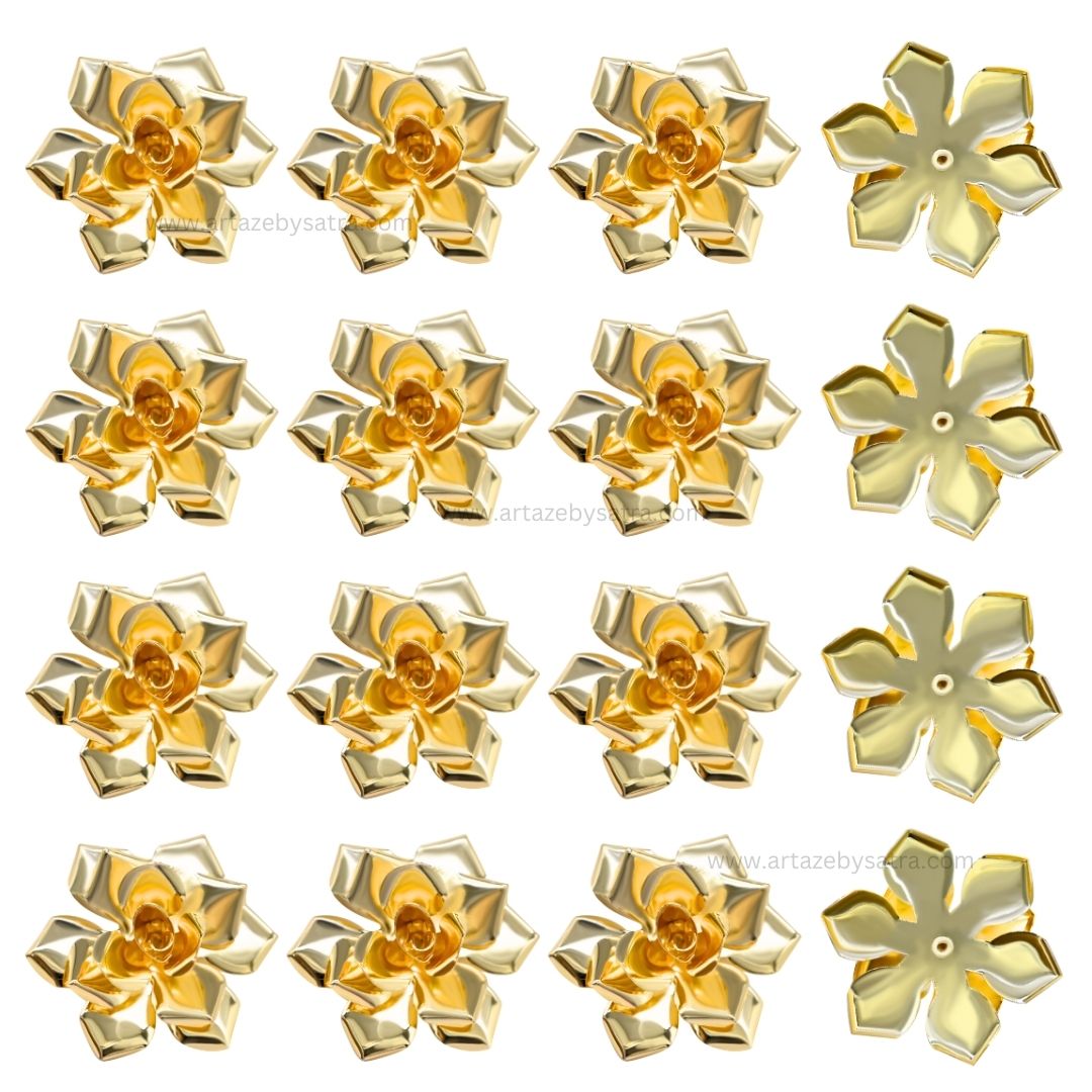 Flower Metal Art | Size : 45mm | Qty : 6pcs