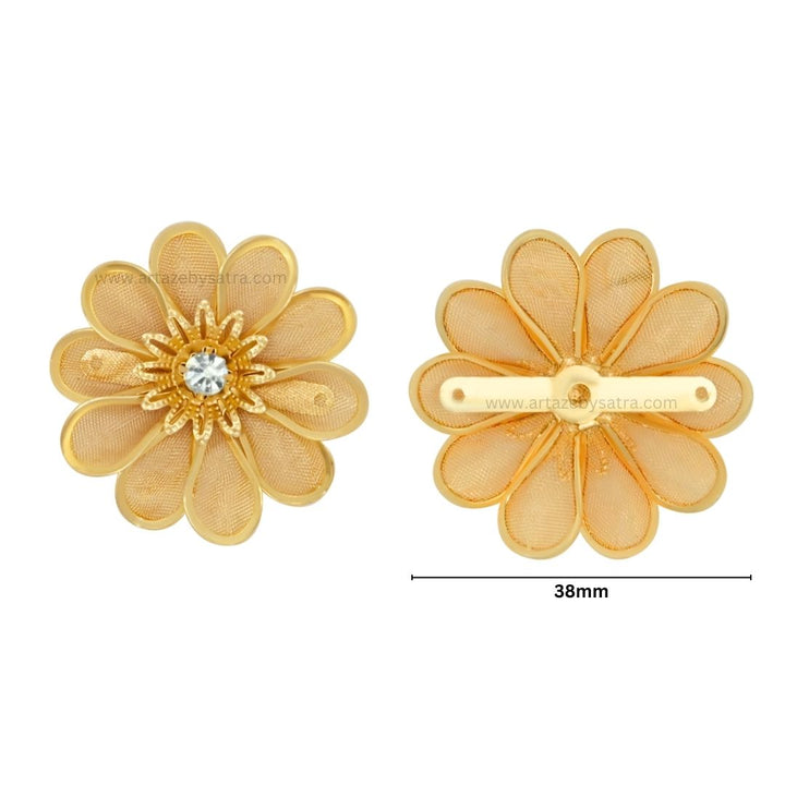 Flower Metal Art | Size : 38mm | Qty : 10pcs