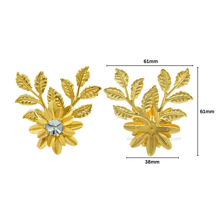 Stone Flower Metal Art | Size : 61mm | Qty : 6pcs