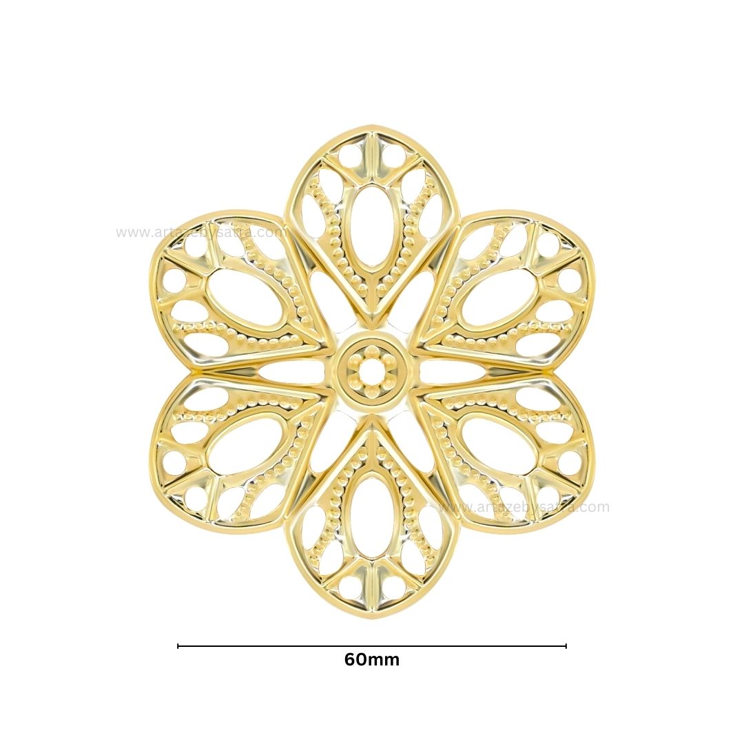 Flower Metal Art Base | Size : 60mm | 100g