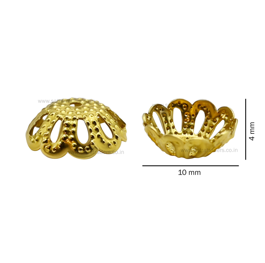 Designer Metal Beads Cap | Size : 10mm | 500g | MC17