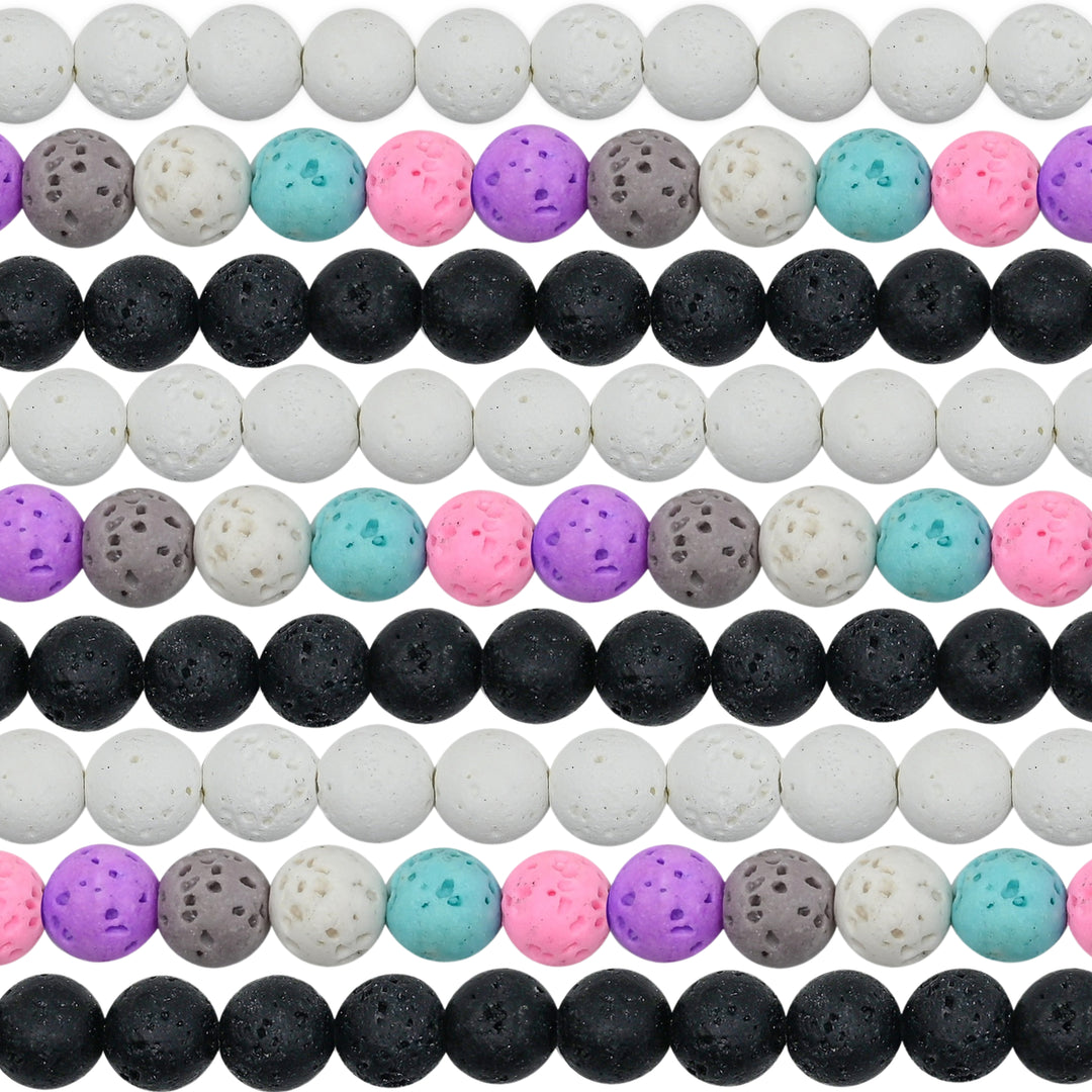 Lava Glass Beads | Size : 8mm | 5 Line | Approx 235pcs