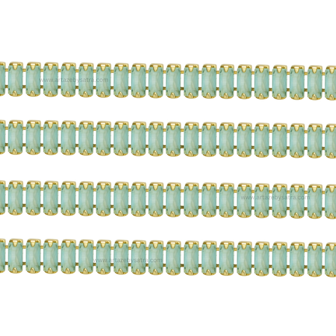 Mint Green Diamond Stone Chain | Qty : 1mtr | DC06