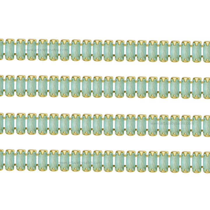 Mint Green Diamond Stone Chain | Qty : 1mtr | DC06