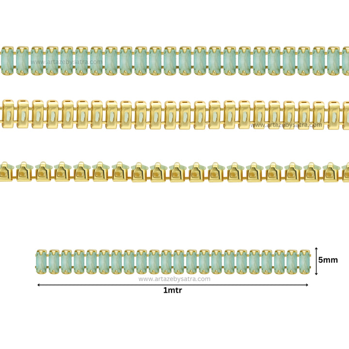Mint Green Diamond Stone Chain | Qty : 1mtr | DC06