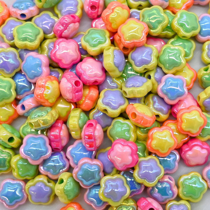 Assorted Flower UV Coating Plastic Beads | Size: 17mm | Qty: 10pcs | PB166