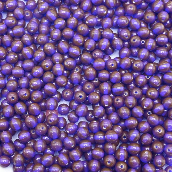 Purple Glossy Plastic Beads | Size: 8mm | Qty: 50pcs