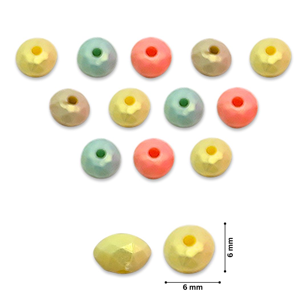 Glossy Matte Round Plastic Beads | Size: 6mm