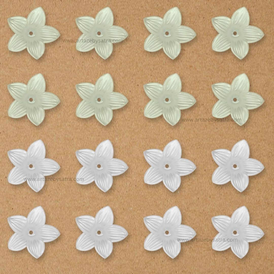 Plastic Pearl Flower | Size : 27mm | 500g | 1 Hole | PC01