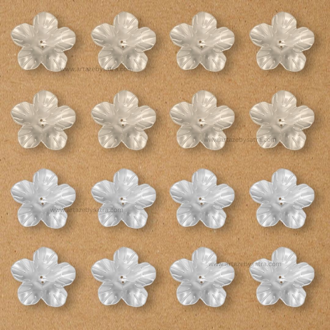 Plastic Pearl Flower | Size : 52mm | 500g | 2 Hole | PC14