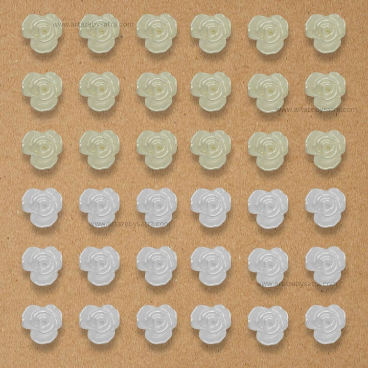 Rose Plastic Pearl Flower Beads | Size : 20mm | 500g | No Hole | PC25