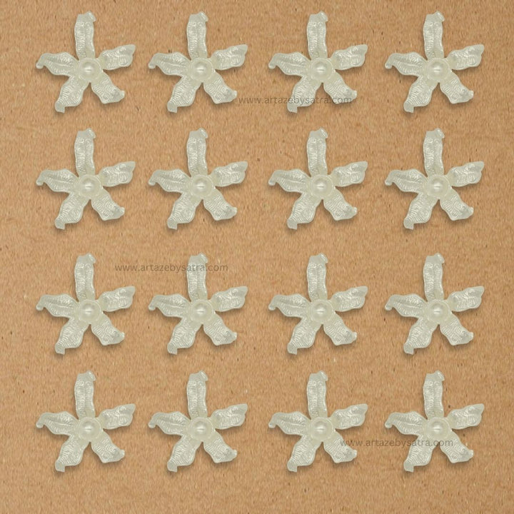 Cream Plastic Pearl Flower | Size : 45mm | No Hole | PC27