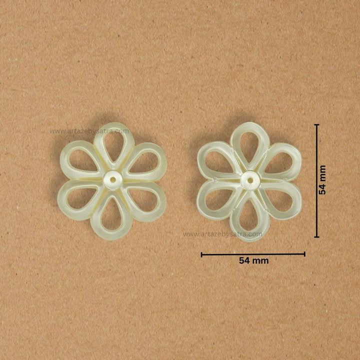 Plastic Pearl Flower | Size : 54mm | 500g | 1 Hole | PC30