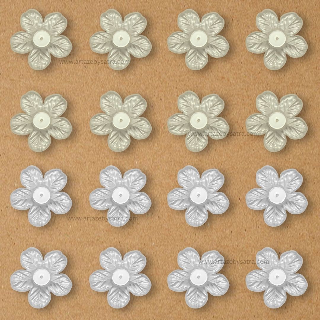 Plastic Pearl Flower | Size : 55mm | 500g | 1 Hole | PC31