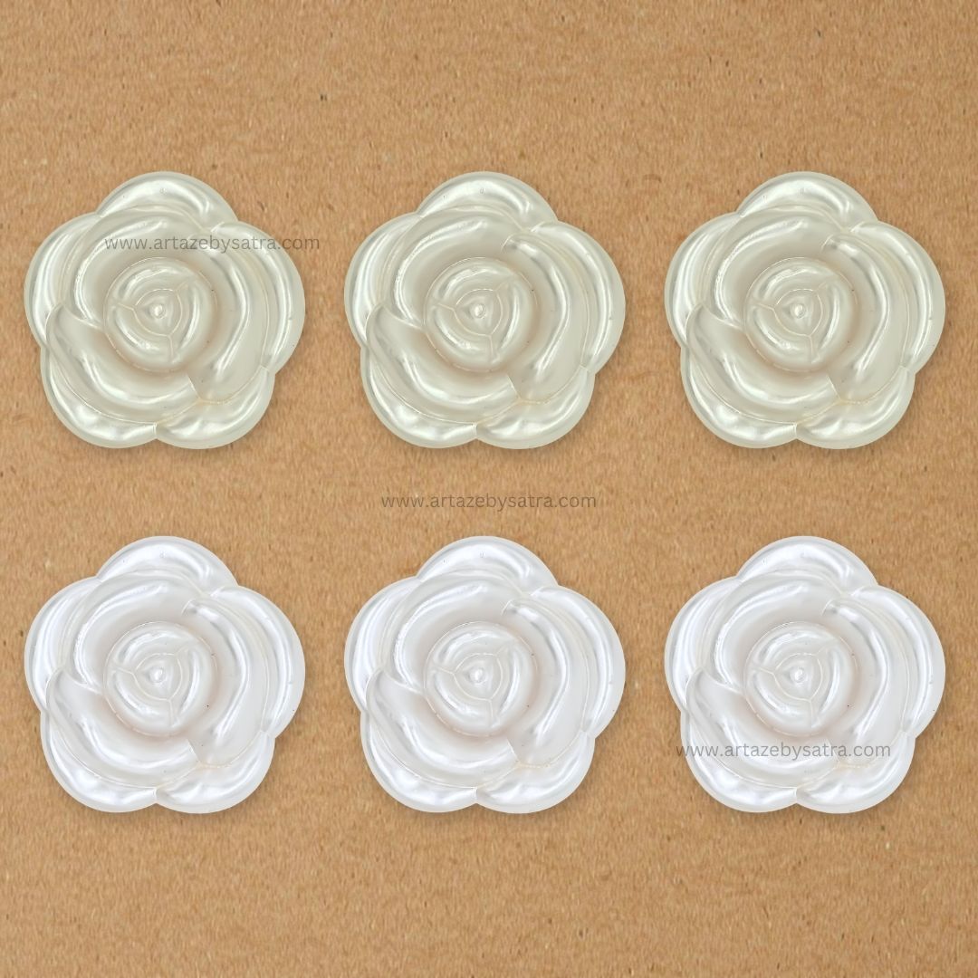 Rose Plastic Pearl Flower | Size : 60mm | 500g | No Hole | PC32