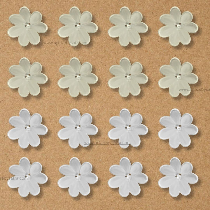 Plastic Pearl Flower | Size : 42mm | 500g | 2 Hole | PC33