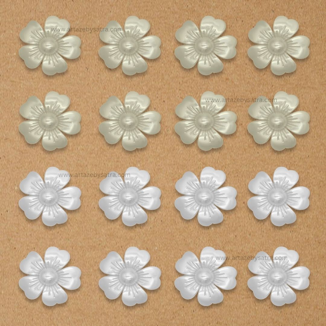 Plastic Pearl Flower | Size : 56mm | 500g | No Hole | PC34