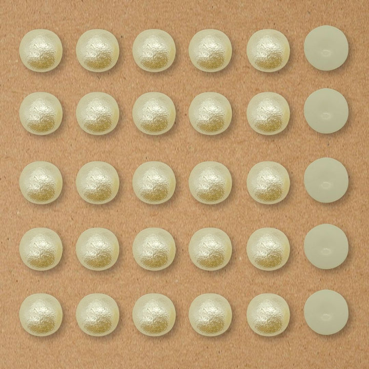 Cream Round Shape Matt Half Pearl Beads | 500g | PC51