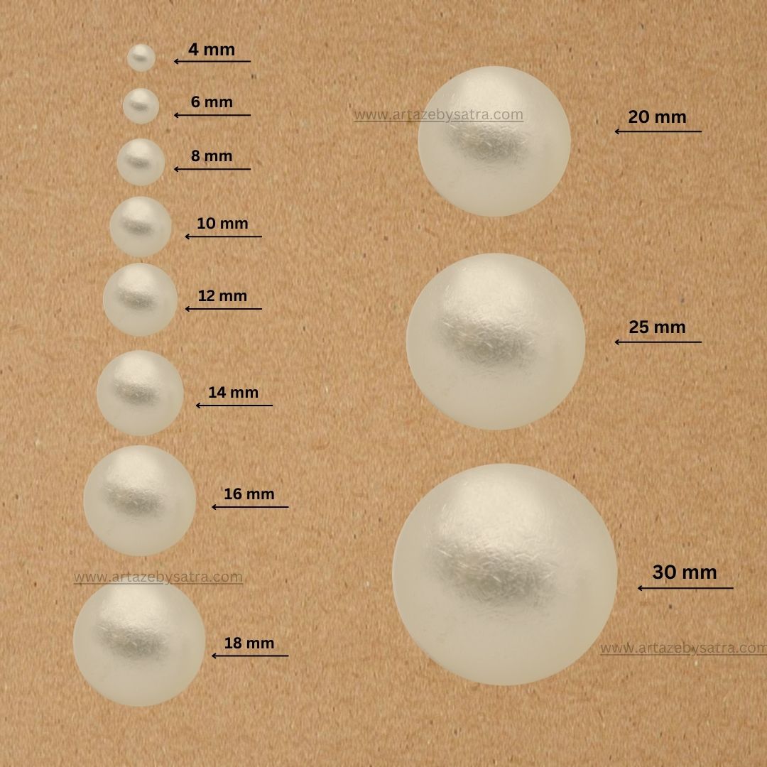 Crush Shiny Finish Cream Round Plastic Pearl Beads | 1 Hole | Qty : 500g | PC56