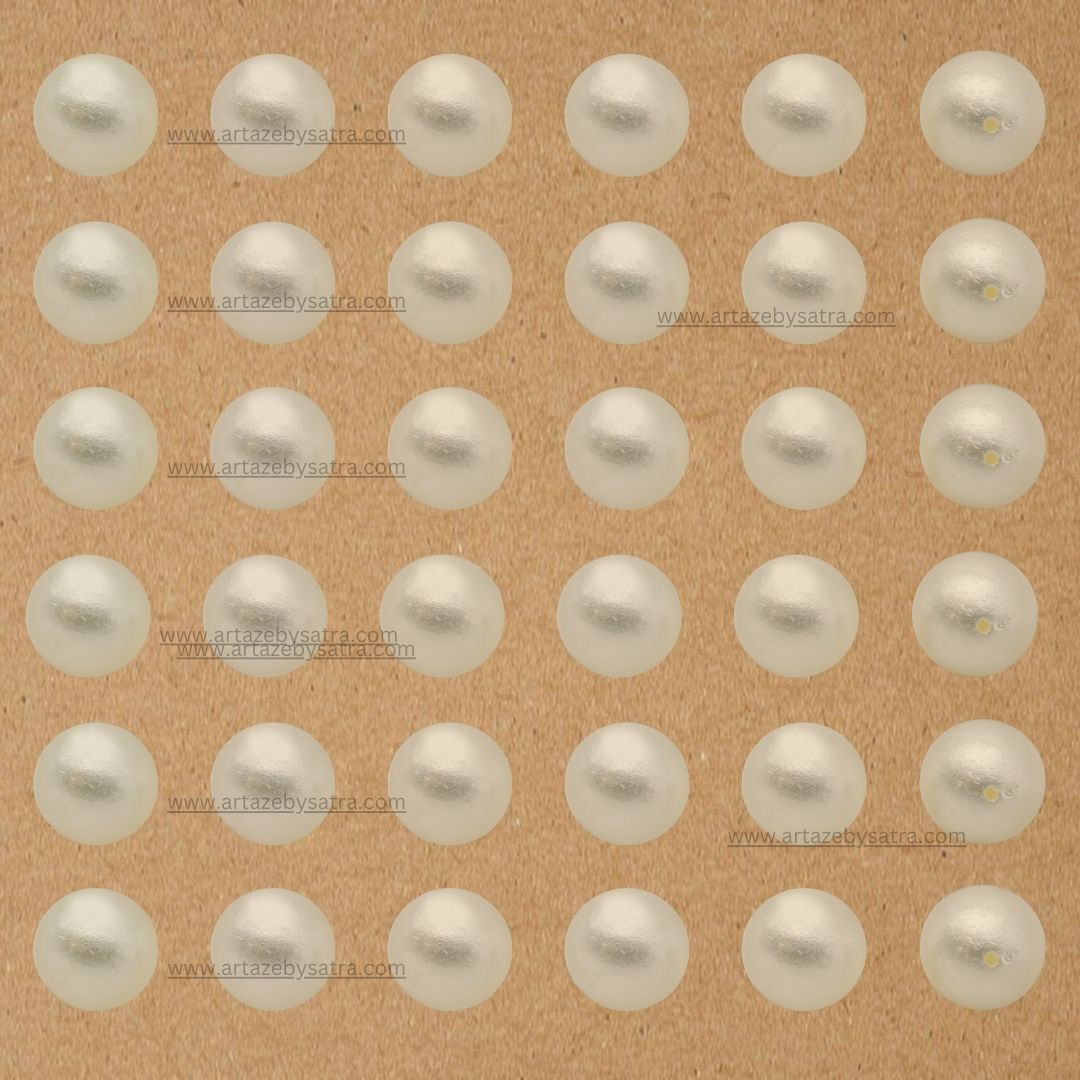 Crush Shiny Finish Cream Round Plastic Pearl Beads | 1 Hole | Qty : 500g | PC56