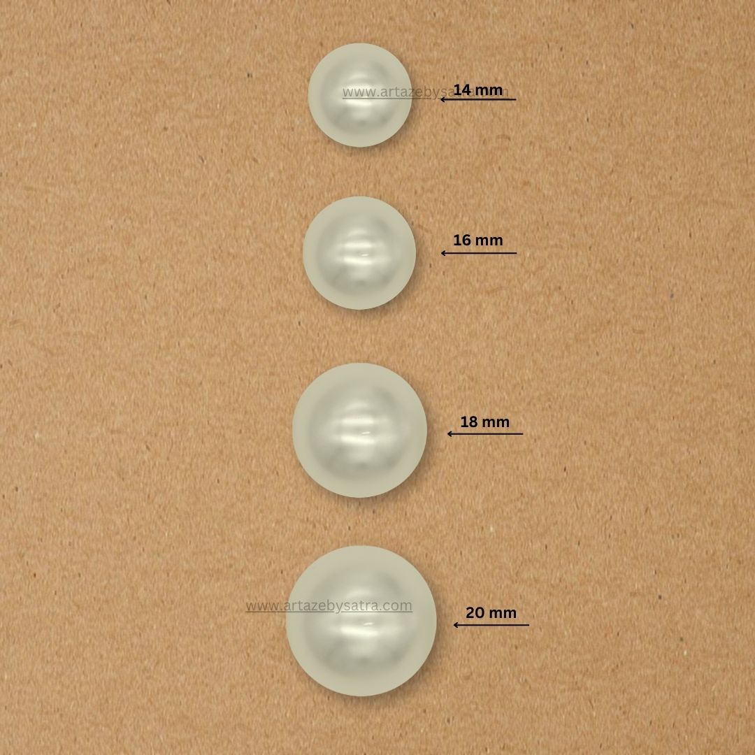 Double Coating Round Plastic Pearl Beads | 1 Hole | Qty : 500g | PC54