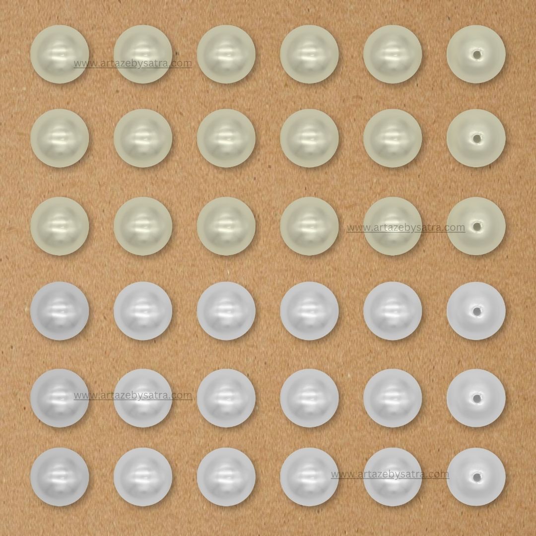 Double Coating Round Plastic Pearl Beads | 1 Hole | Qty : 500g | PC54