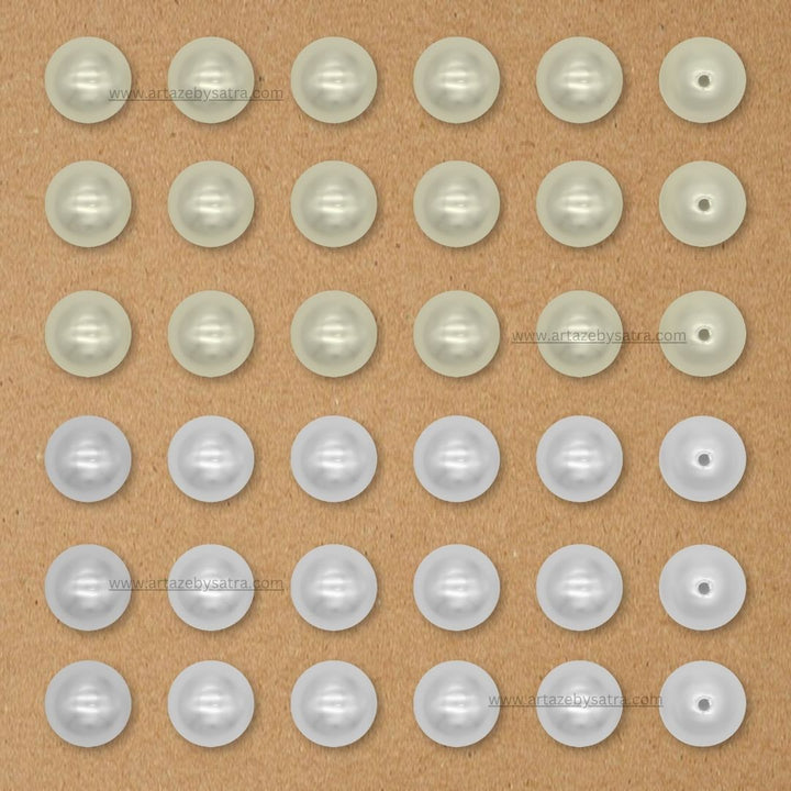 Double Coating Round Plastic Pearl Beads | 1 Hole | Qty : 500g | PC54