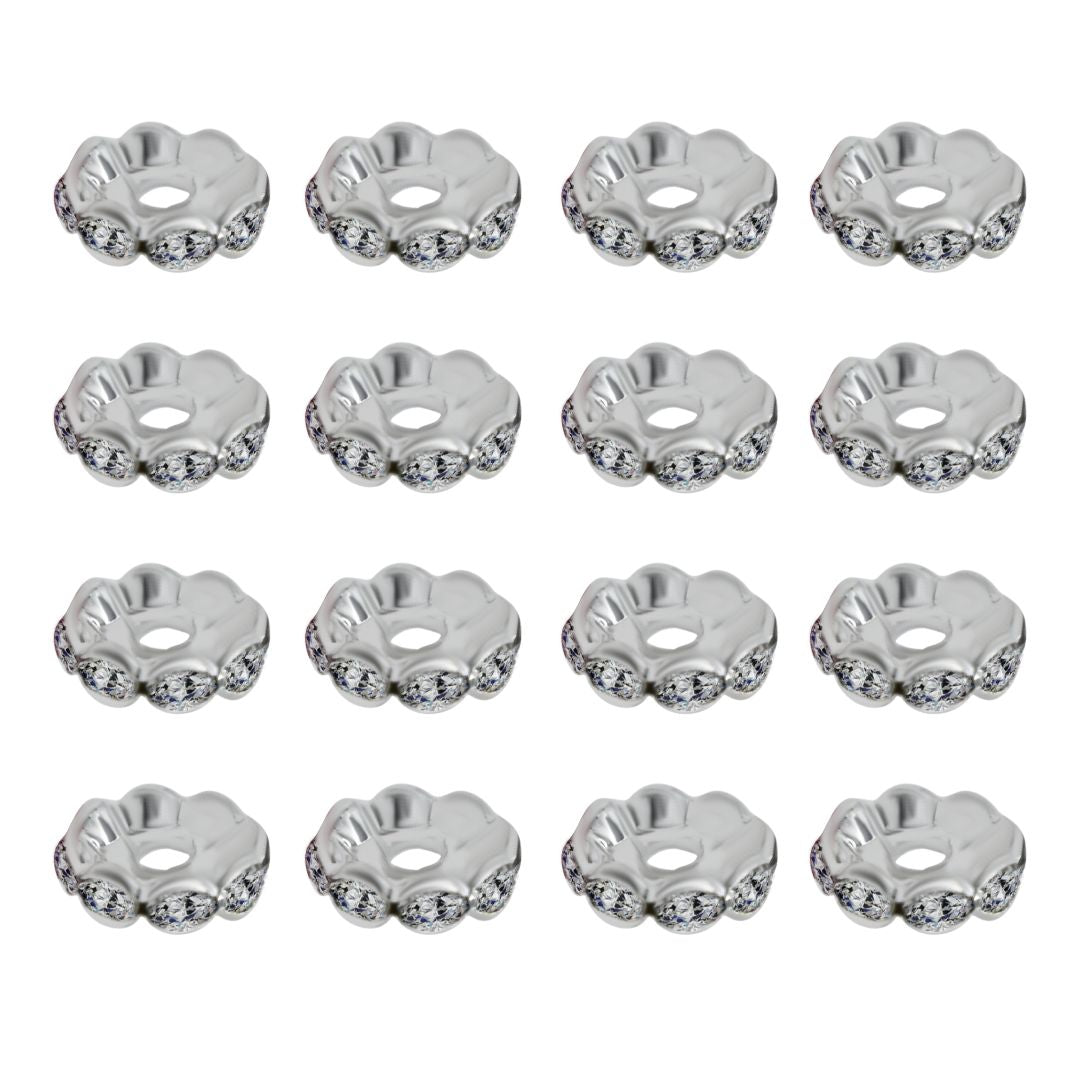 Rhinestone Round Spacer Beads | Size : 10mm | 100pcs | DC04